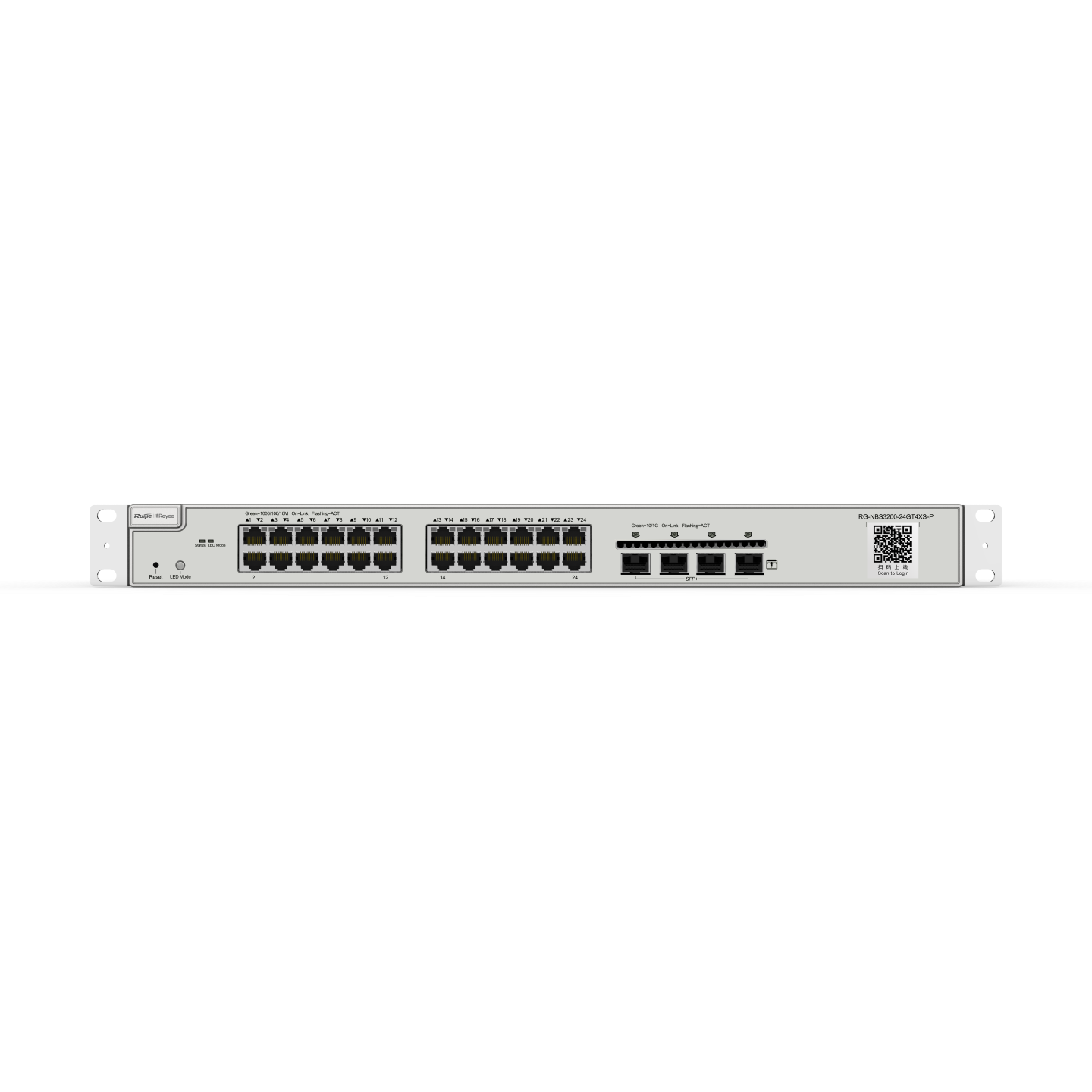 RG-NBS3200-24GT4XS-P, 24-Port Gigabit Layer 2+ Cloud Managed PoE Switch, 4 * 10G Uplink