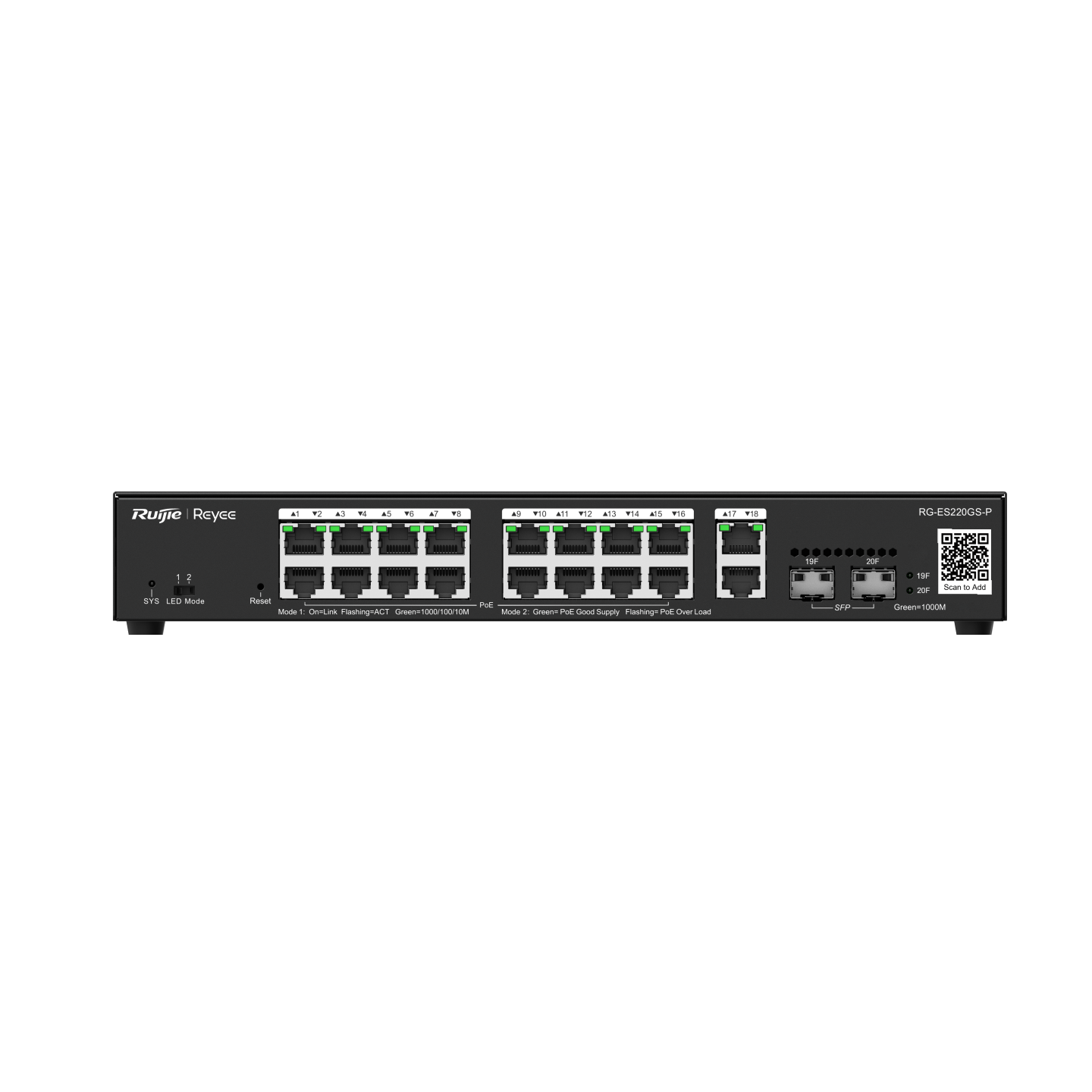 RG-NBS3100-24GT4SFP-P, 28-Port Gigabit Layer 2 Cloud Managed PoE Switch