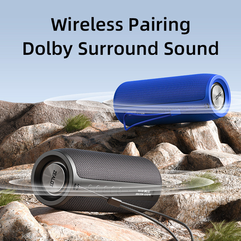 ZEALOT Portable Bluetooth Speakers Wireless Speaker S51 Samll Outdoor Speaker Waterproof IPX5, Stereo Pairing/USB/MIC/TF Card/AUX for iOS Andriod Gift-3