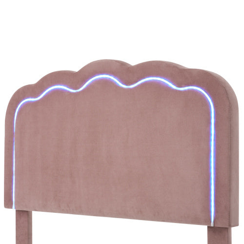 Gepolstertes Bett Aus Rosa Samt